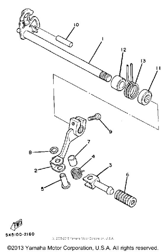 Shift shaft - pedal