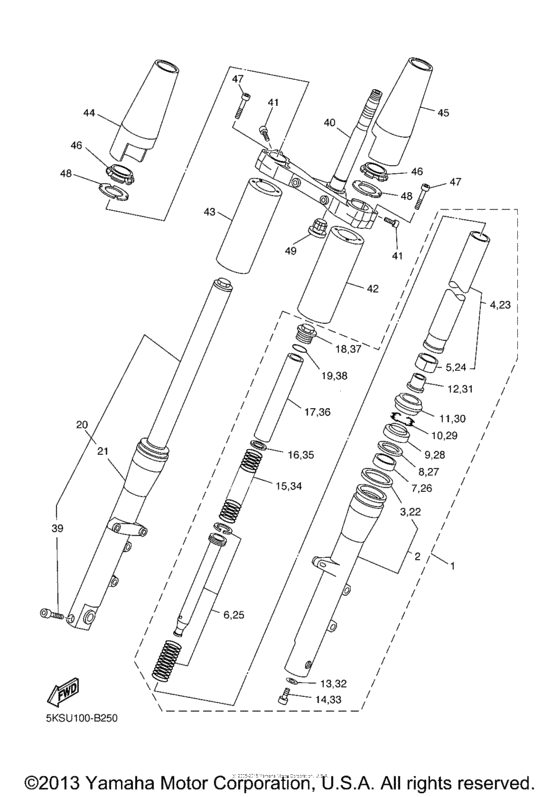 XVS1100AWR Передняя вилка