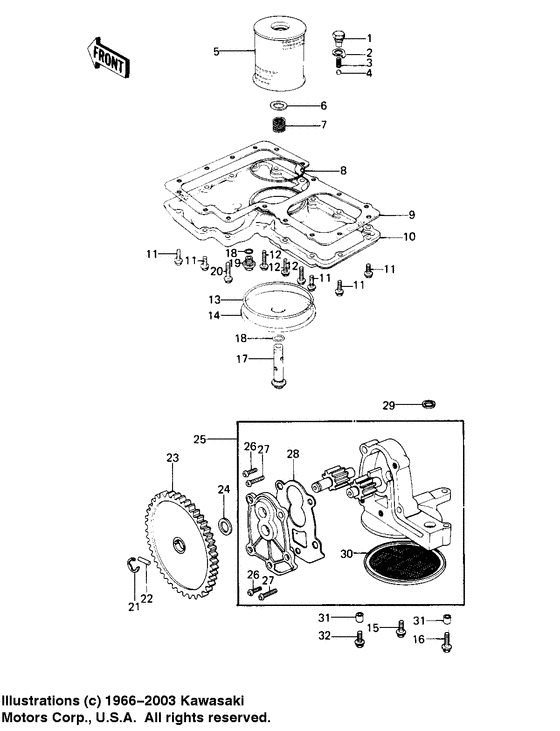 Oil pump/oil filter/oil pan