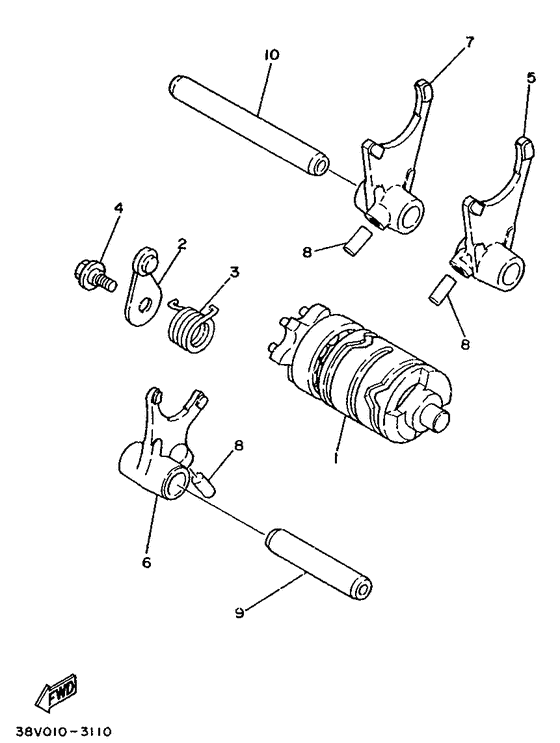 Shift cam. fork