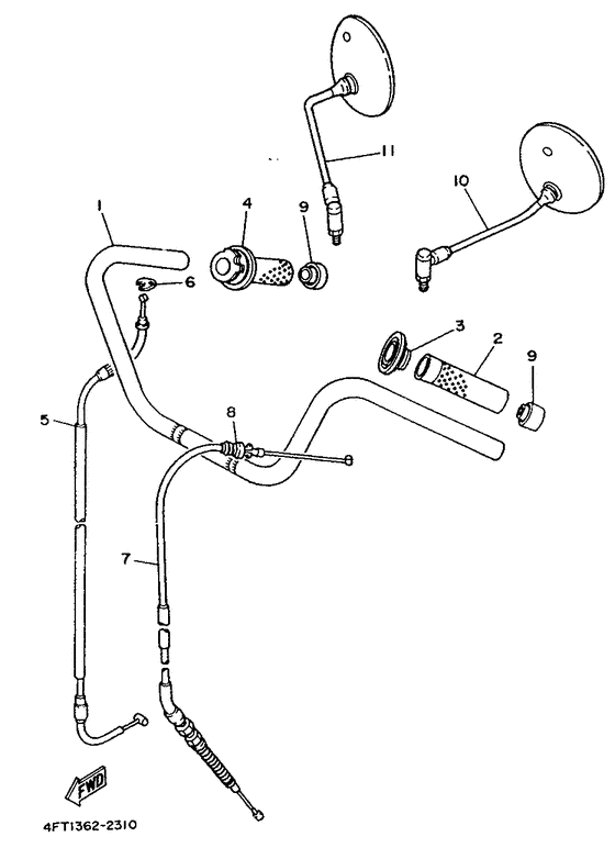 Steering handle. cable