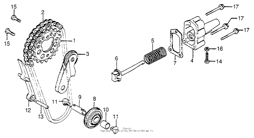 Cam chain + tensioner