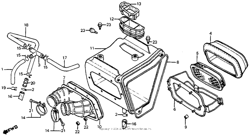 XR350R Air cleaner 83-84