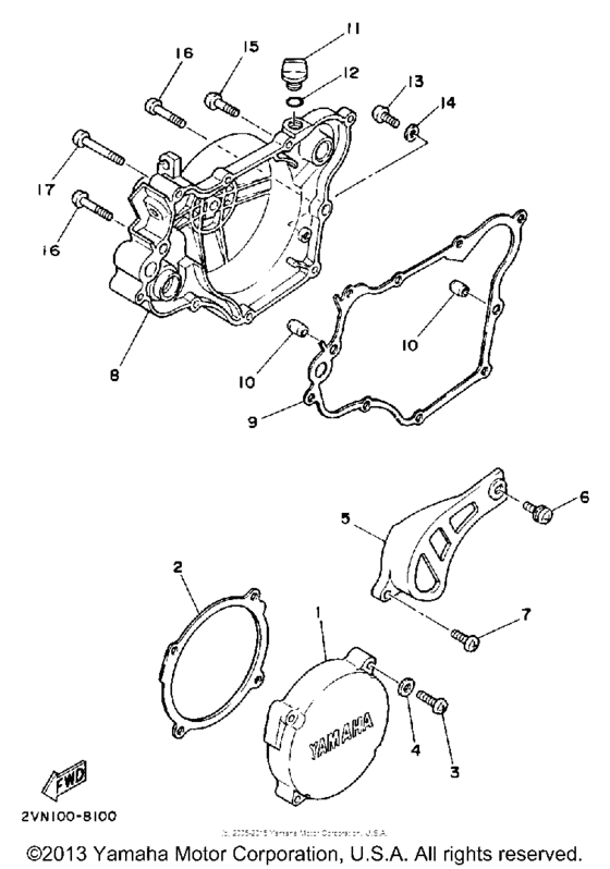YZ125U Боковые крышки