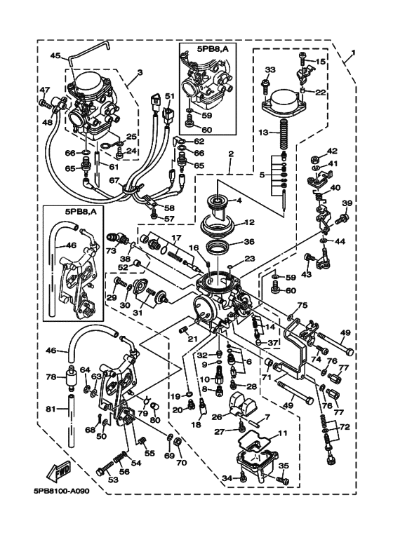 XVS1100 XVS11P Carburetor assy