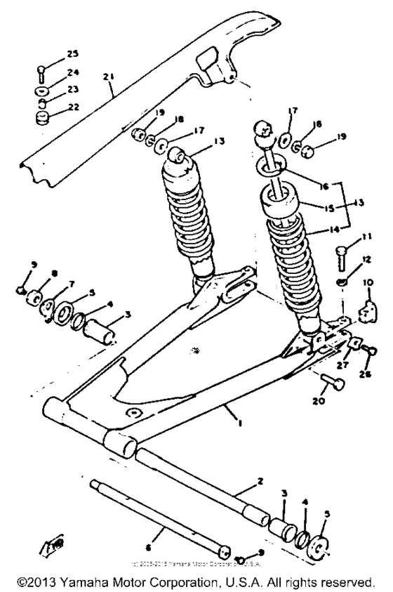 Rear arm - rear cushion - chain case