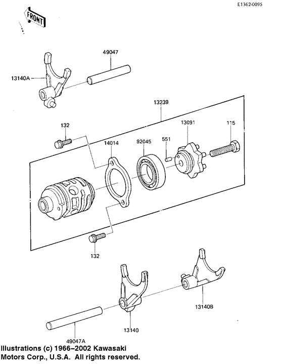 Gear change drum & forks