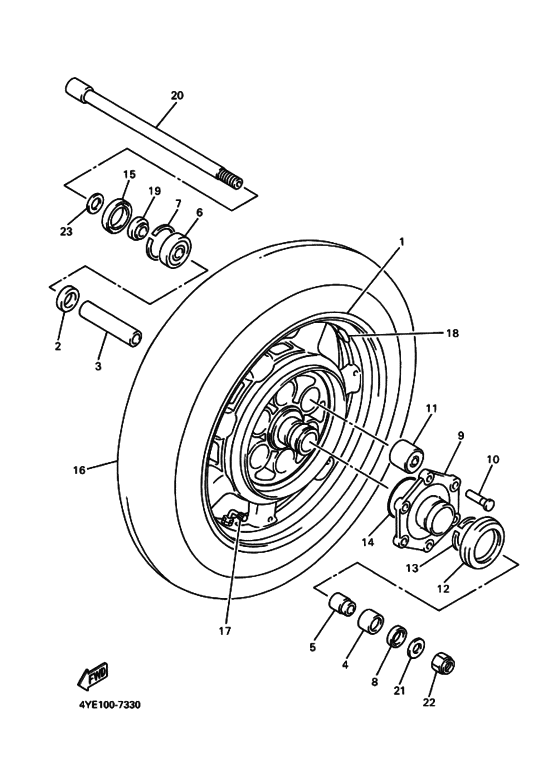 Rear wheel complete assy