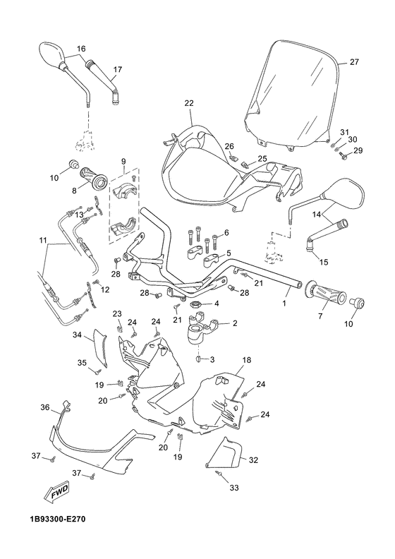 Steering handle & cable