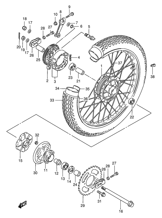 Rear wheel complete assy