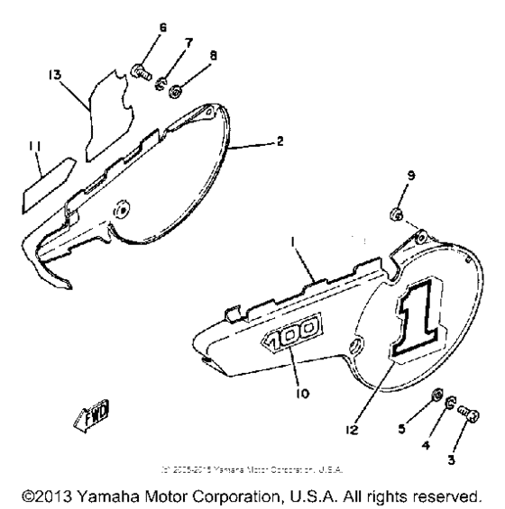 YZ100G Боковые обтекатели