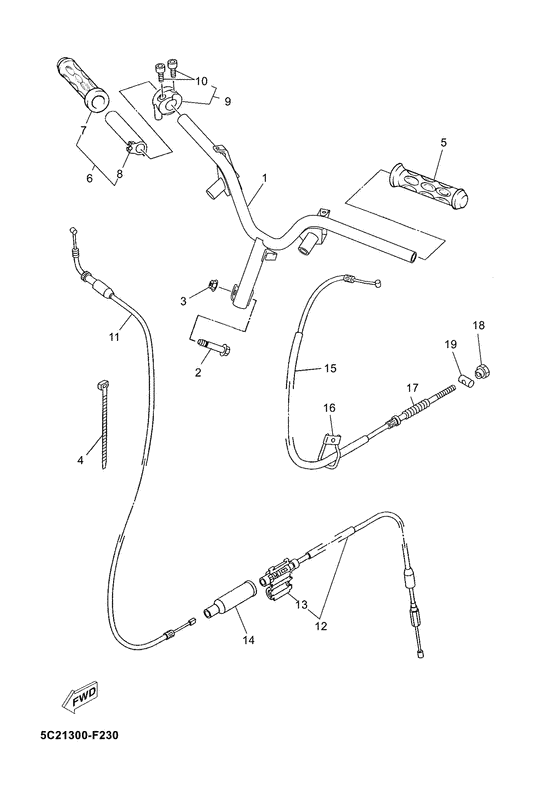 Steering handle & cable