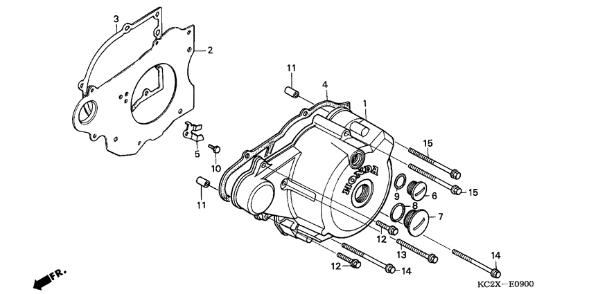 CM125C Крышка картера левая