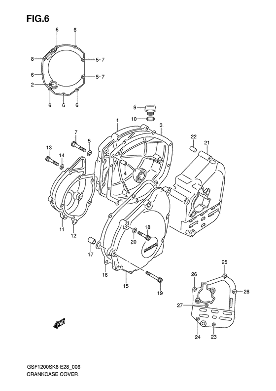 Crankcase cover ass`y  (v