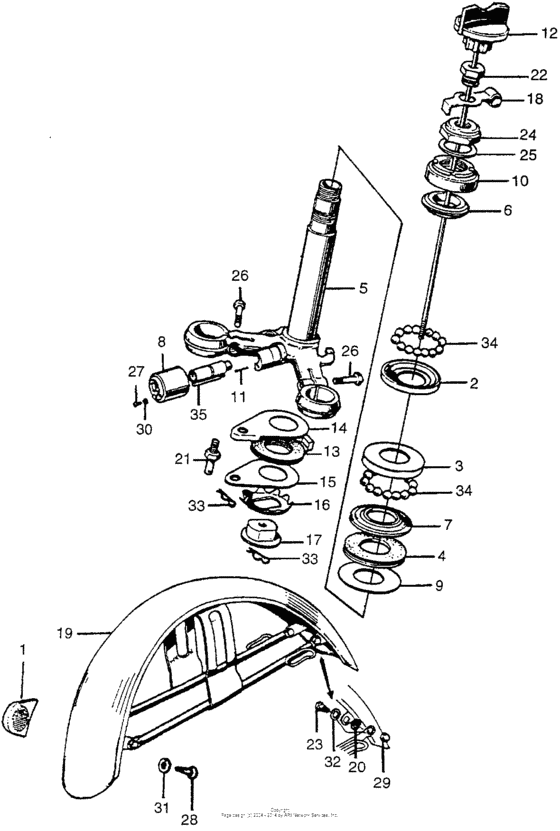 Steering stem + front fender