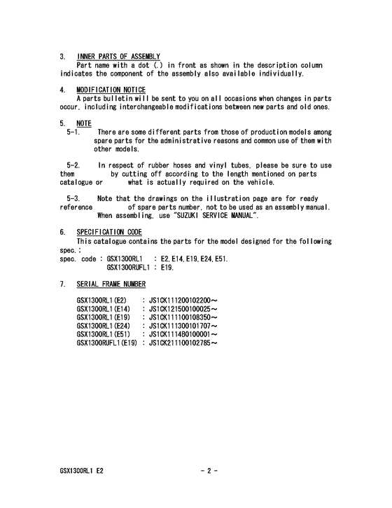 GSX1300R Catalog preface