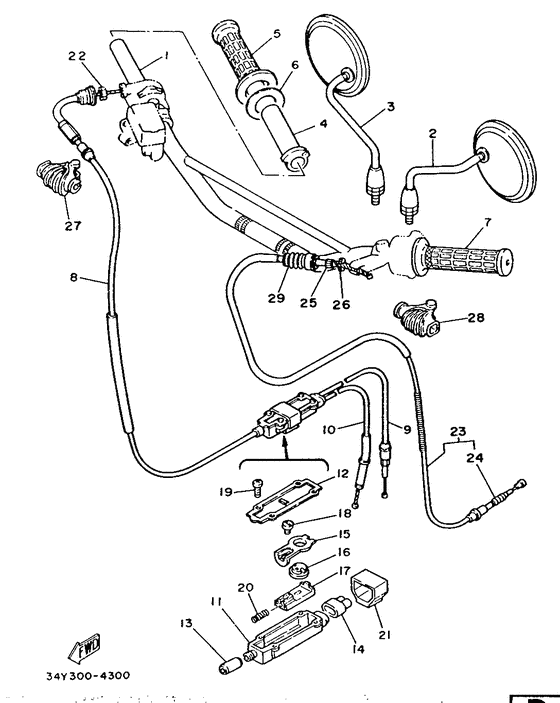 Steering handle. cable