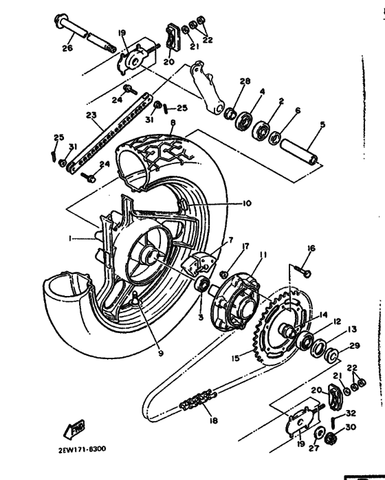 Rear wheel complete assy