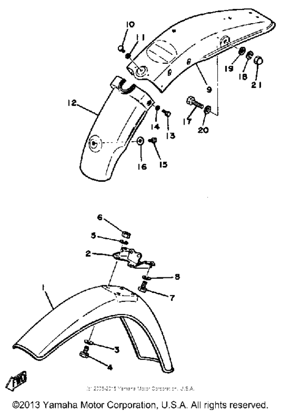 MX100H Front fender - rear fender