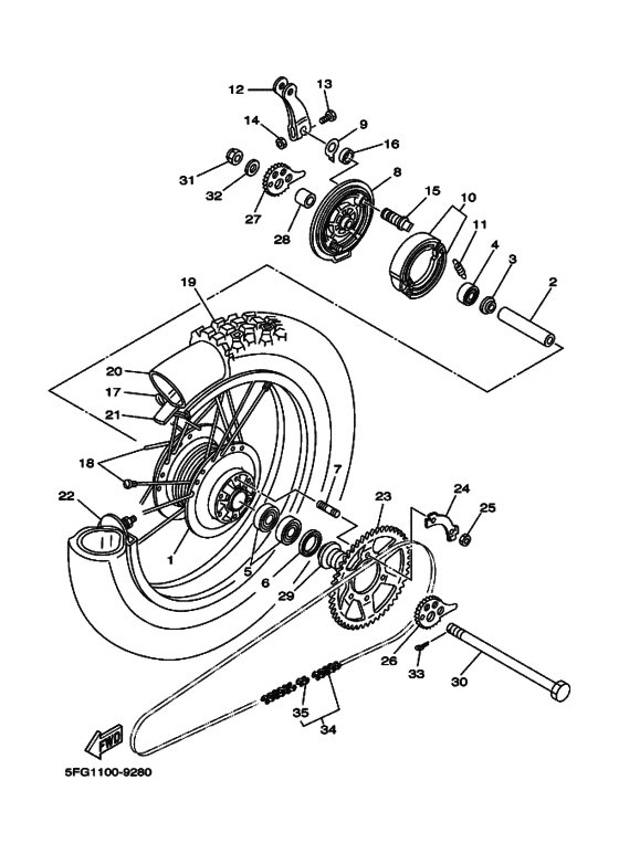 Rear wheel complete assy