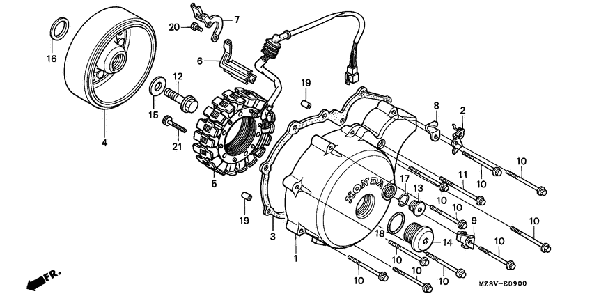 Left crankcase cover/ generator