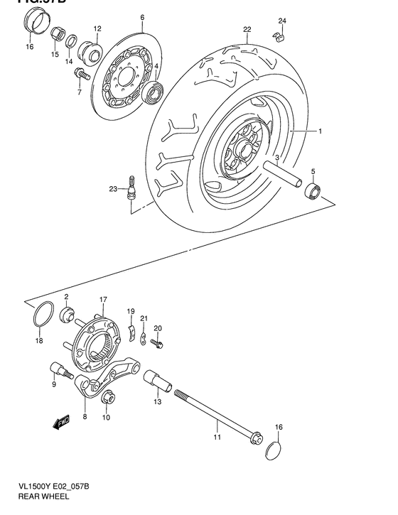 Rear wheel complete assy
