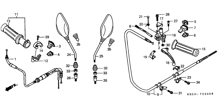 Handle lever/switch/cable