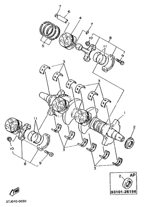 FZR400RR Коленчатый вал и поршни