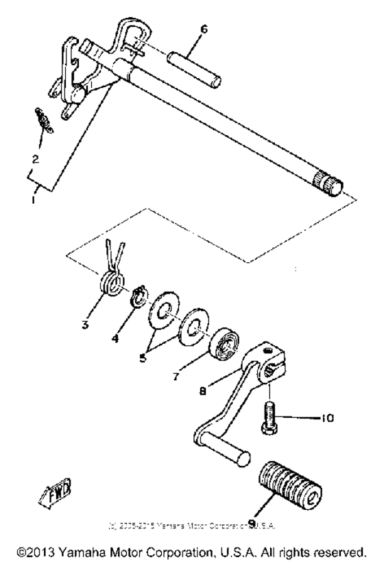 XT200K Shift shaft - pedal