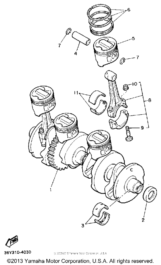FJ1200WC Коленчатый вал и Поршень