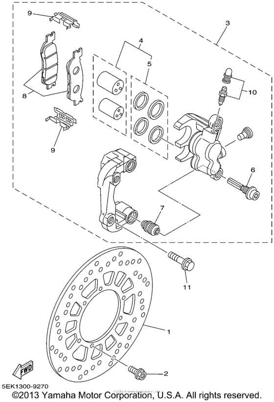 TW200N Передний суппорт