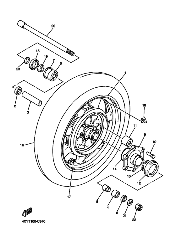 Rear wheel complete assy