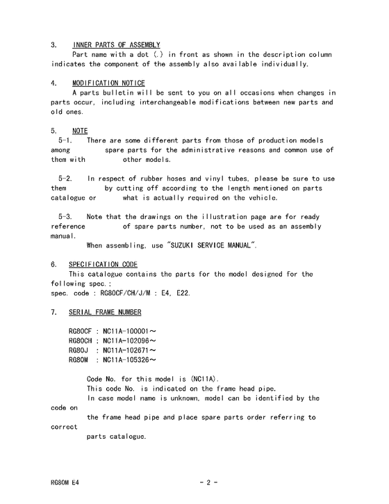 RG80 Catalog preface