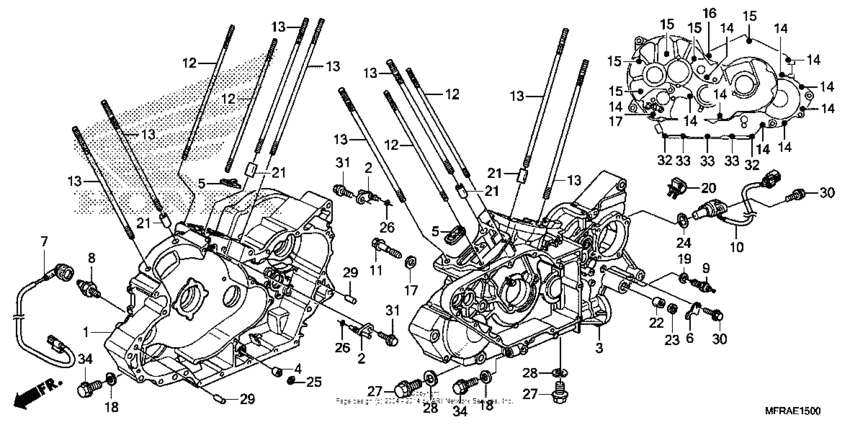 VT1300CS (ABS) Картер двигателя