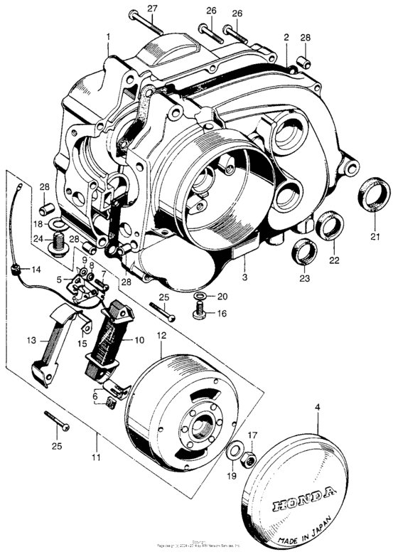 Crankcase + alternator