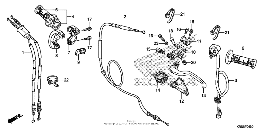 Handle lever + switch + cable