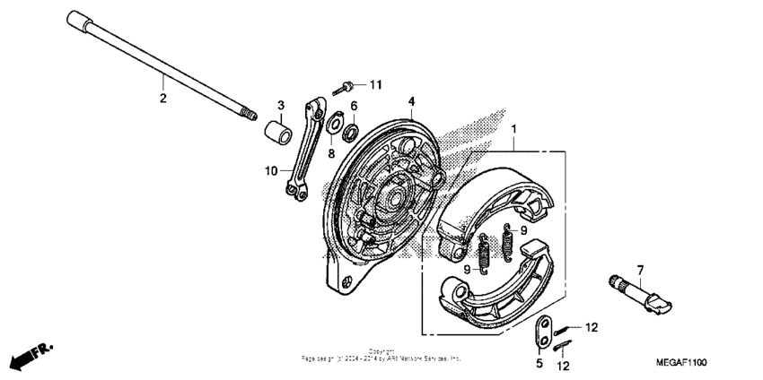 VT750C Задний тормоз