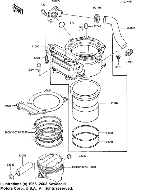 KL250 Цилиндр / поршень