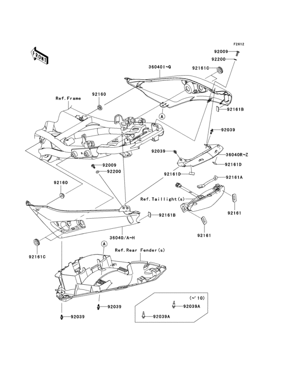 ER650 Обтекатель сидения