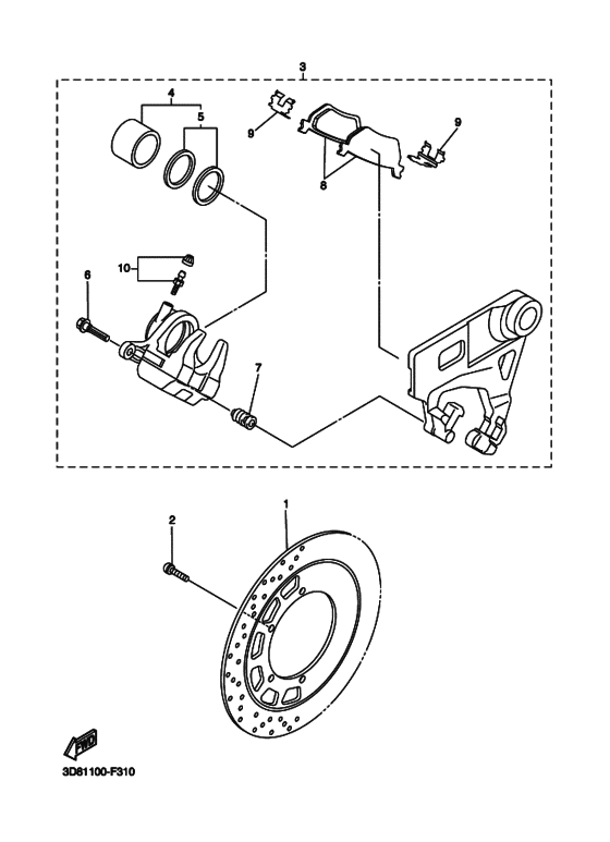 XVS1300CT Задний суппорт