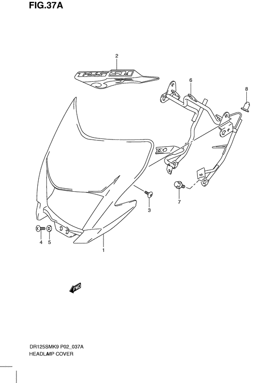 DR125 Head lamp cover
