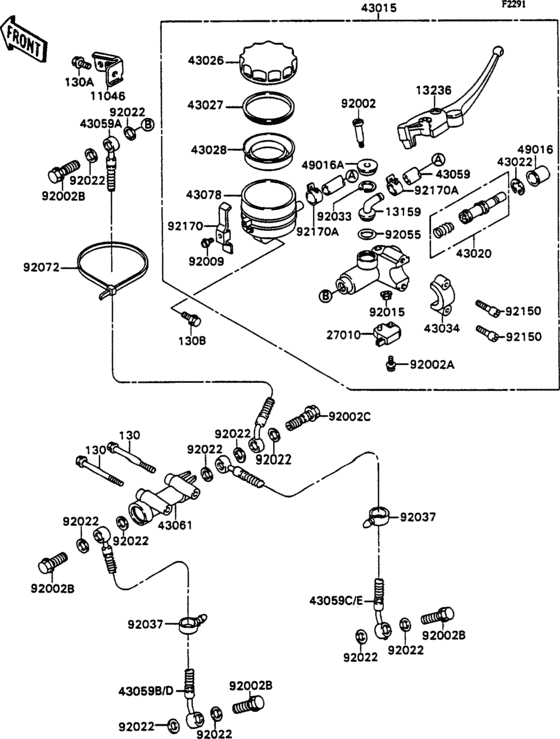 Front master cylinder(1/2)