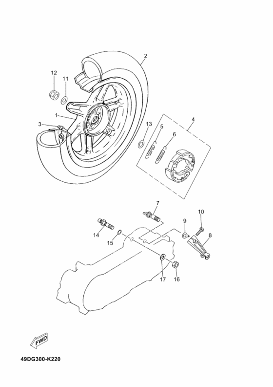 Rear wheel complete assy