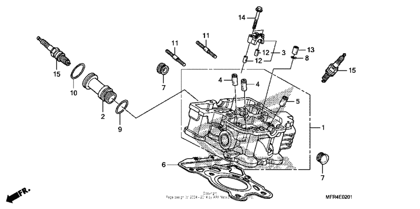 VT1300CX (ABS) Задняя головка цилиндров