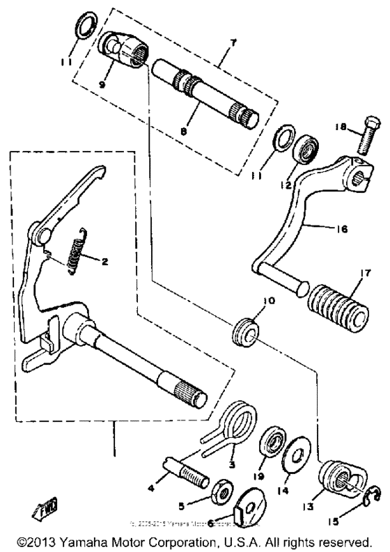 Shift shaft - pedal