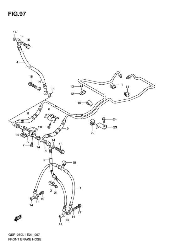 GSF1250 (ABS) Передние тормозные трубки
