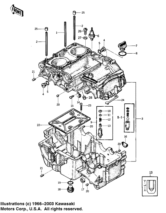 KZ400 Картер двигателя