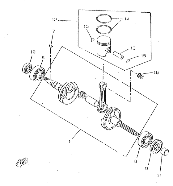 CW50RSX Коленвал и поршень