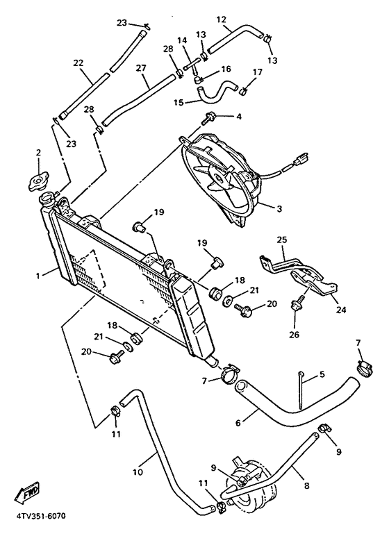 YZF600R Radiator. hose
