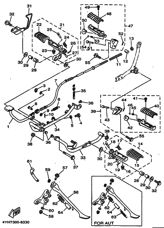 XV535 Support & repose pied